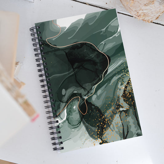 Green Marble Spiral Notebook