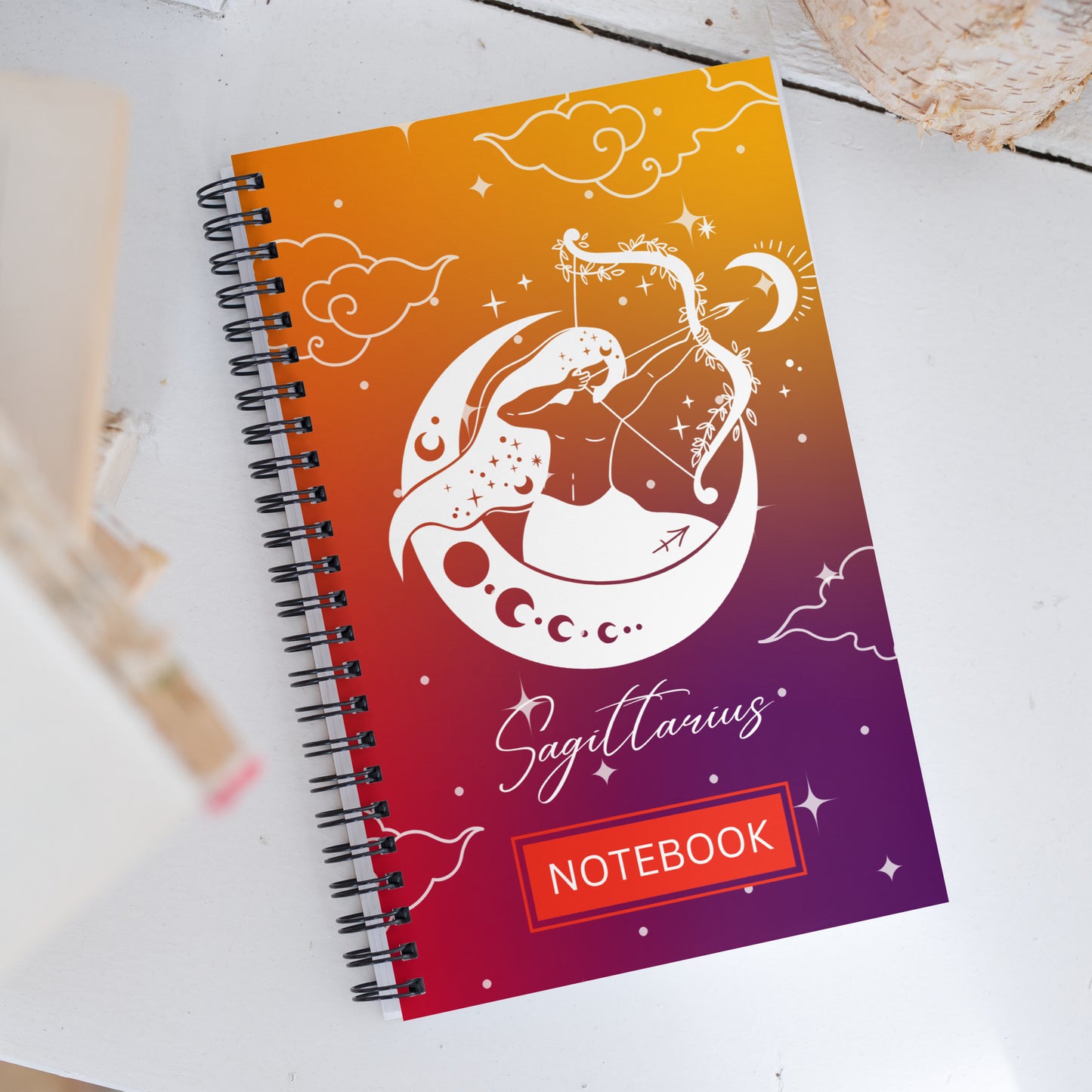 Sagitarius Zodiac Sign Spiral Notebook