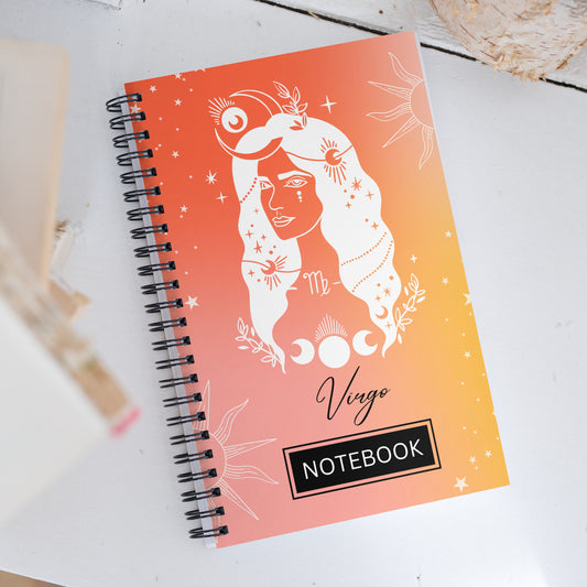 Virgo Zodiac Sign Spiral Notebook