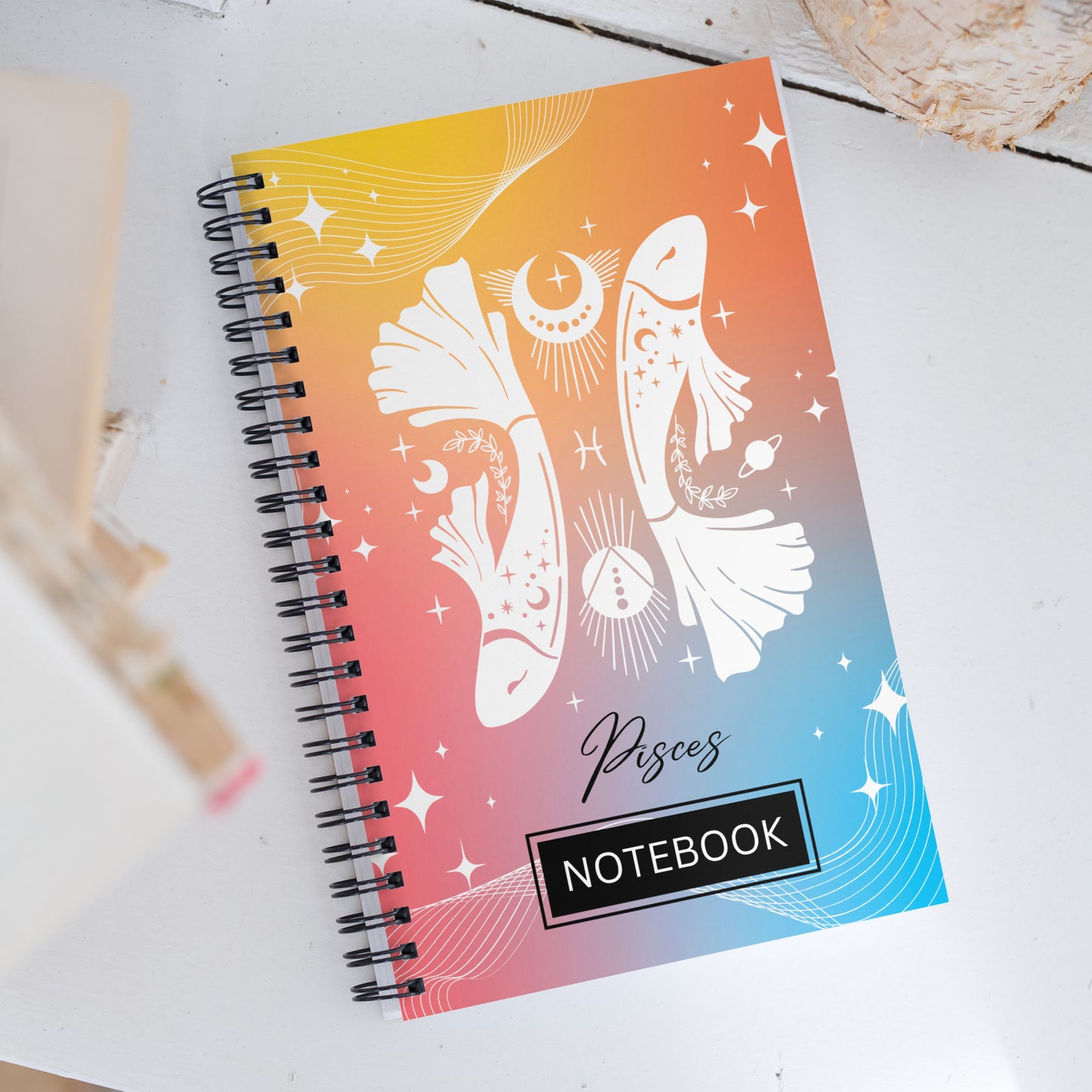 Pisces Zodiac Sign Spiral Notebook