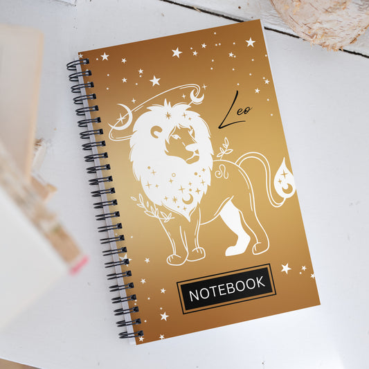 Leo Zodiac Sign Spiral Notebook