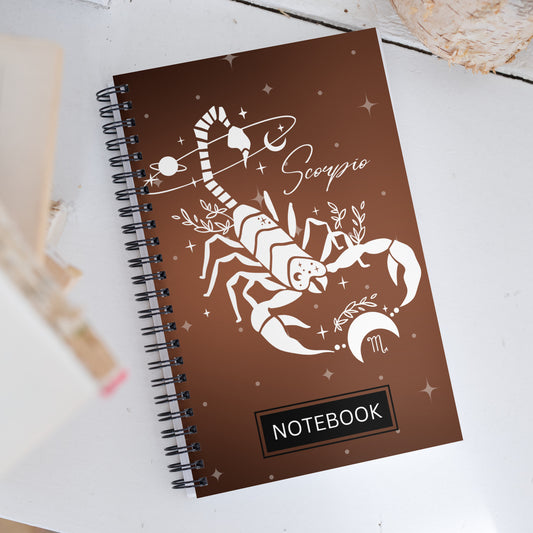 Scropio Zodiac Sign Spiral Notebook