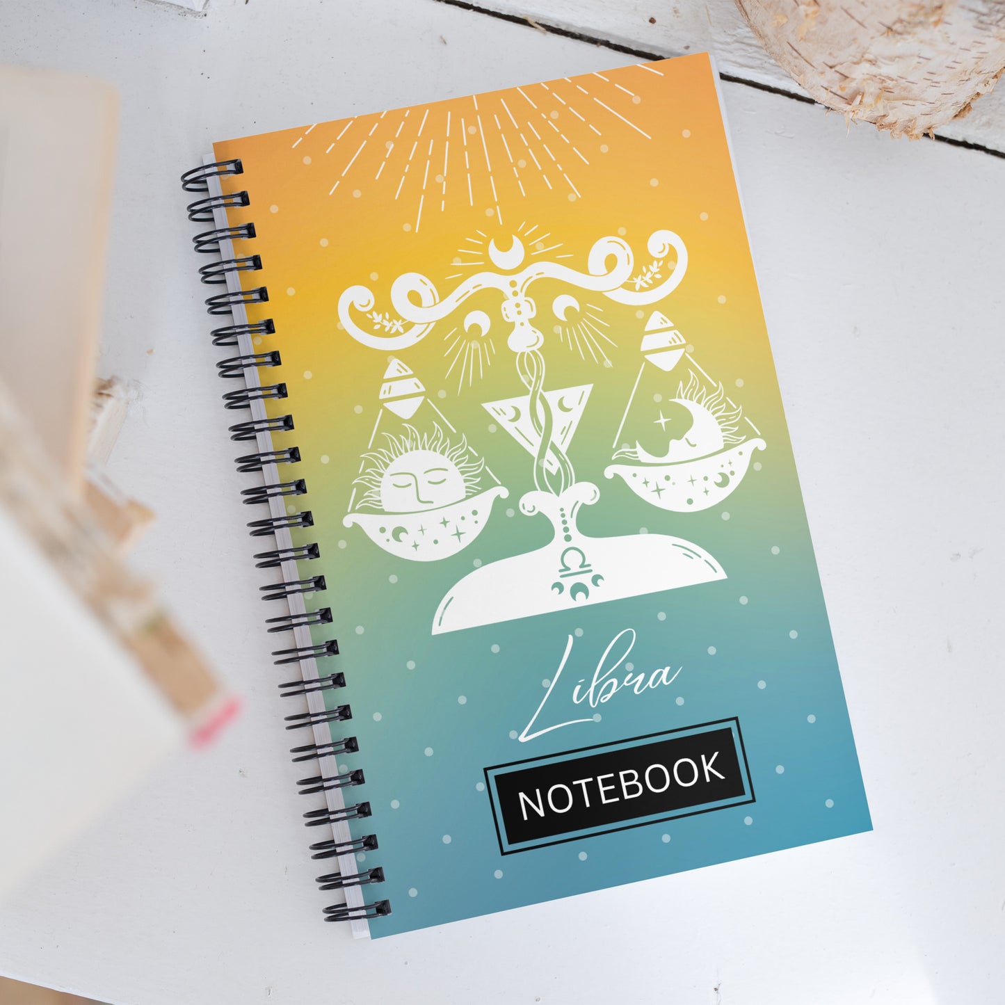 Libra Zodiac Sign Spiral Notebook