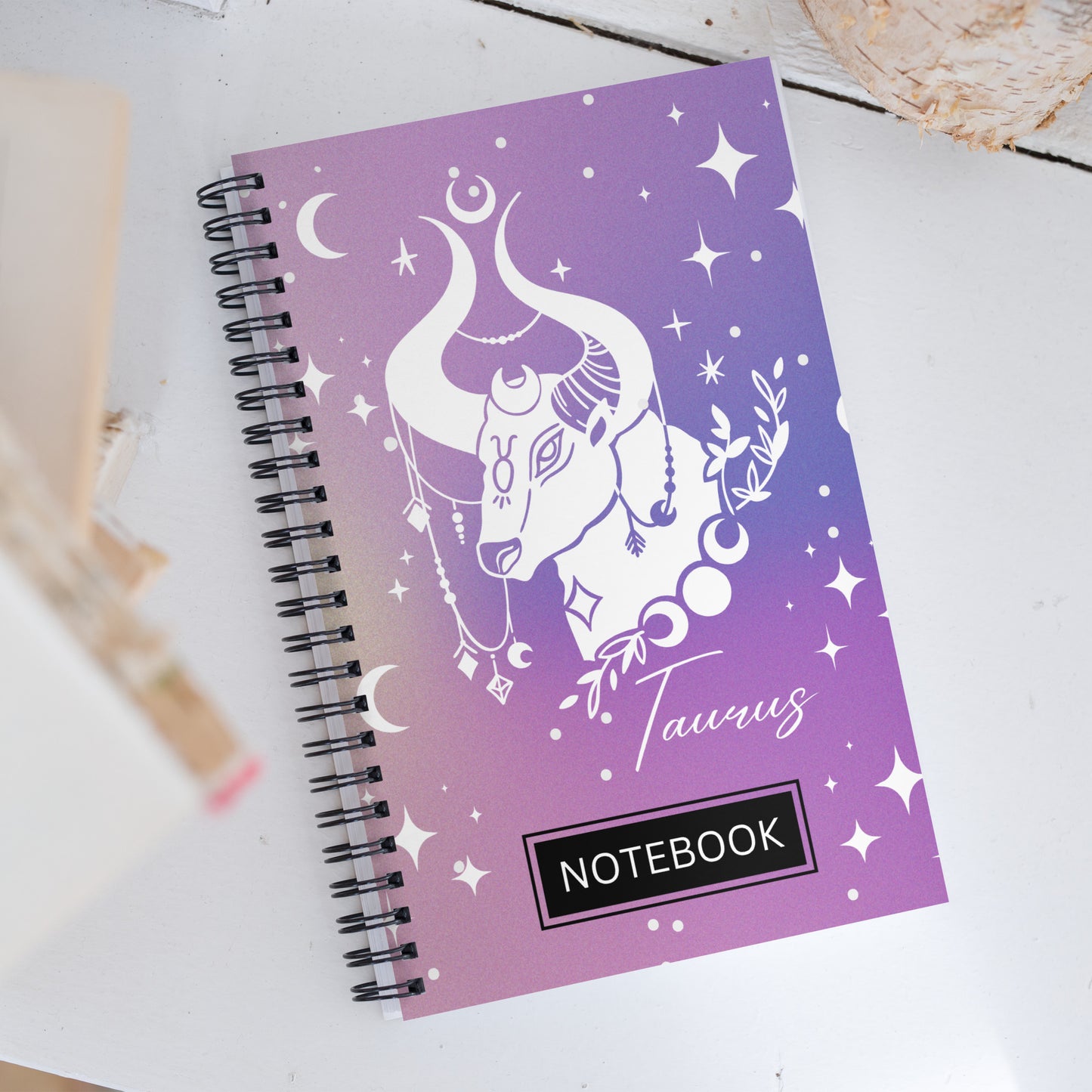 Taurus Zodiac Sign Spiral Notebook