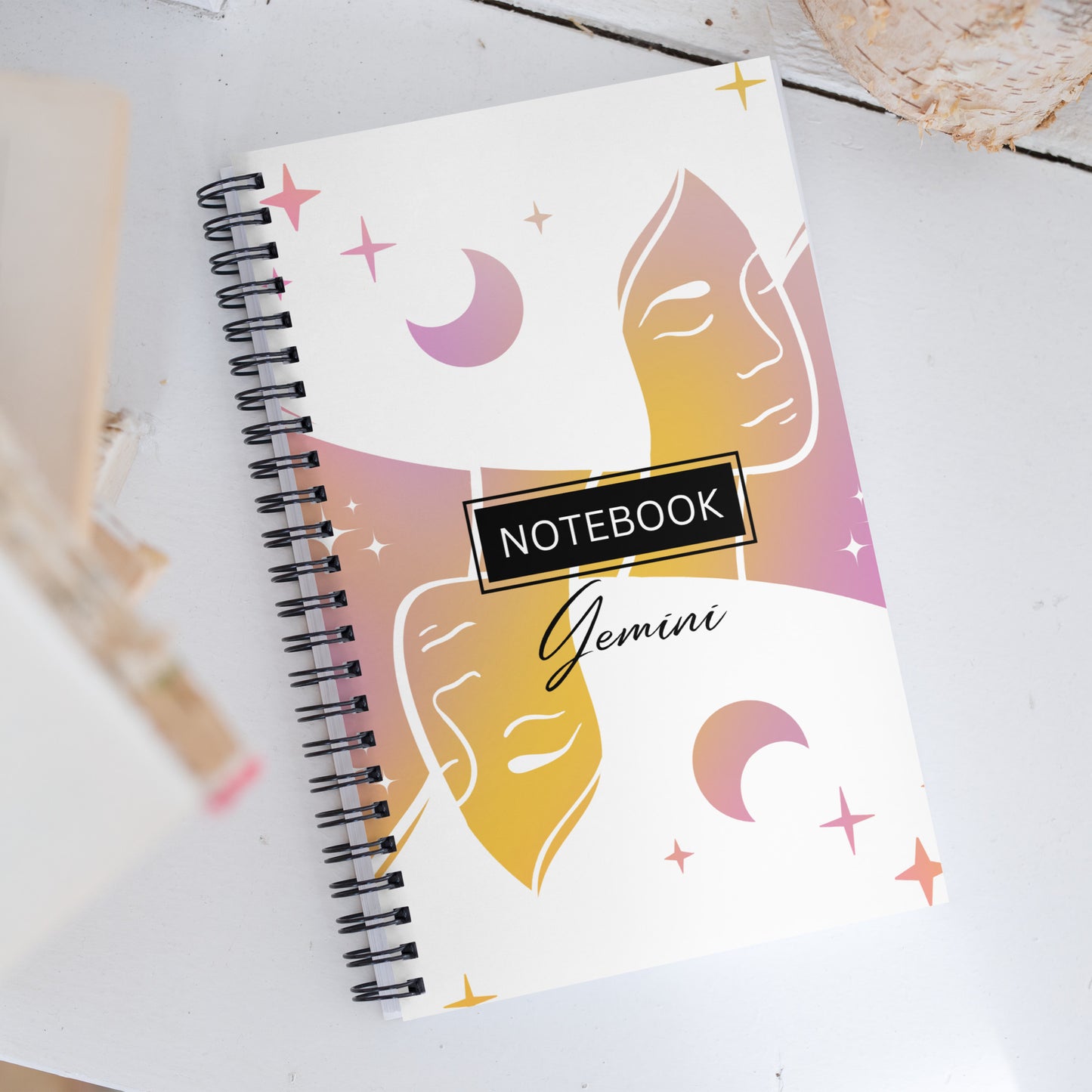 Gemini  Zodiac Sign Spiral Notebook