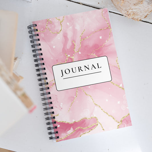 Pink Marble Spiral Notebook