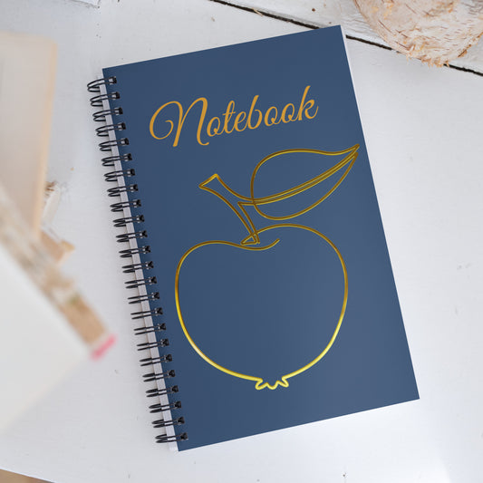 Blue & Gold Apple Spiral Notebook