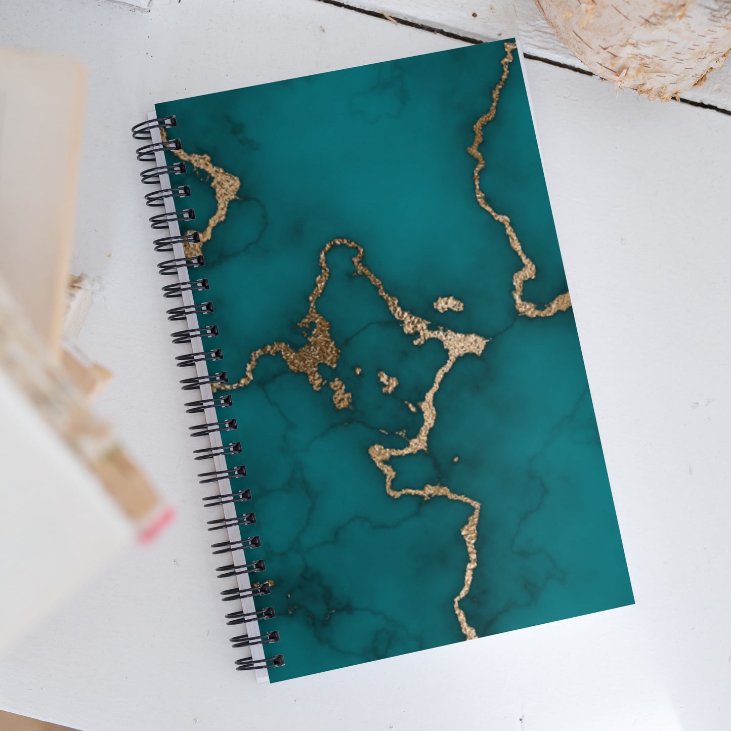 Gold and Turquoise Spiral Notebook