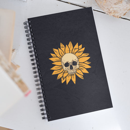 Sunflower Skull Spiral Notebook