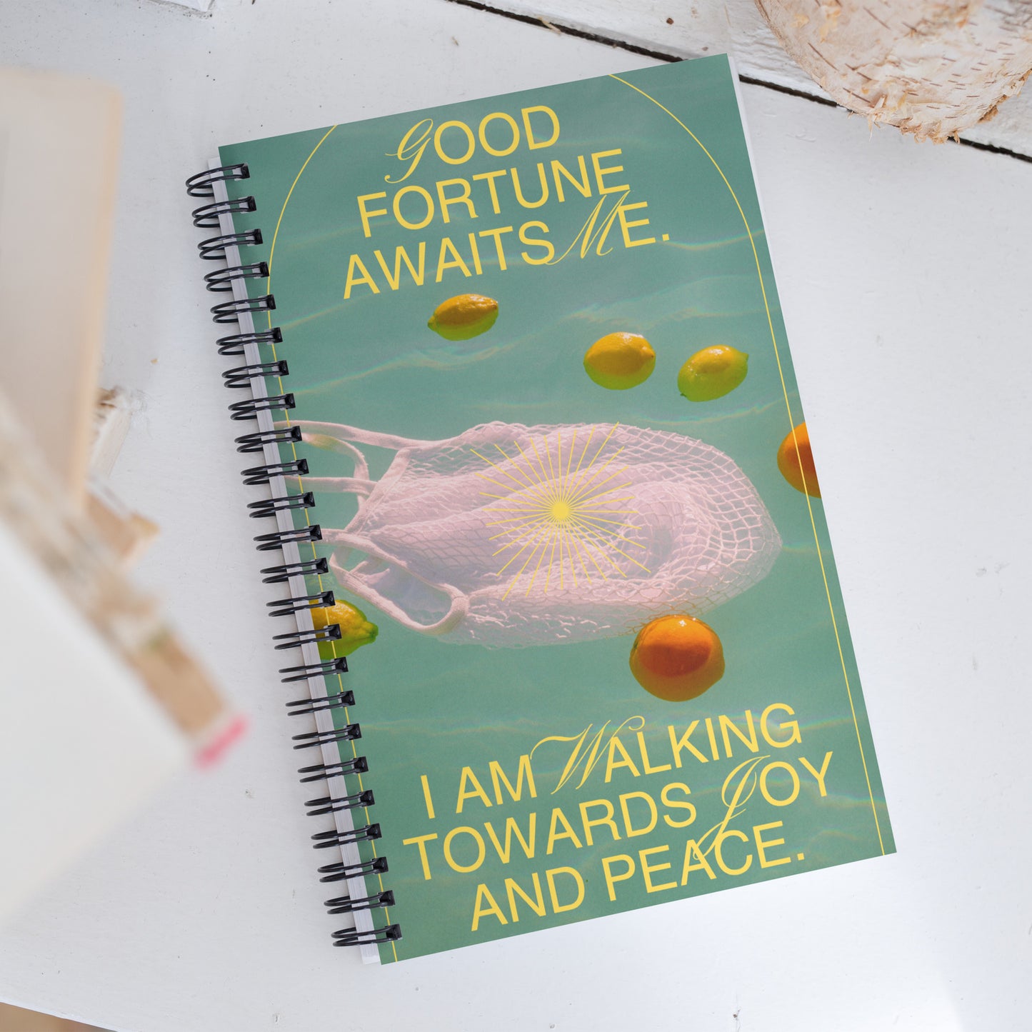 Good Fortune Awaits Me Spiral Notebook